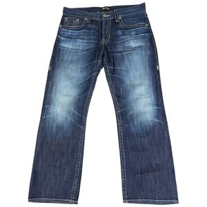Big Star‎ Union Jeans Mens 36 Small Blue Logo Regular Straight Leg Medium Wash